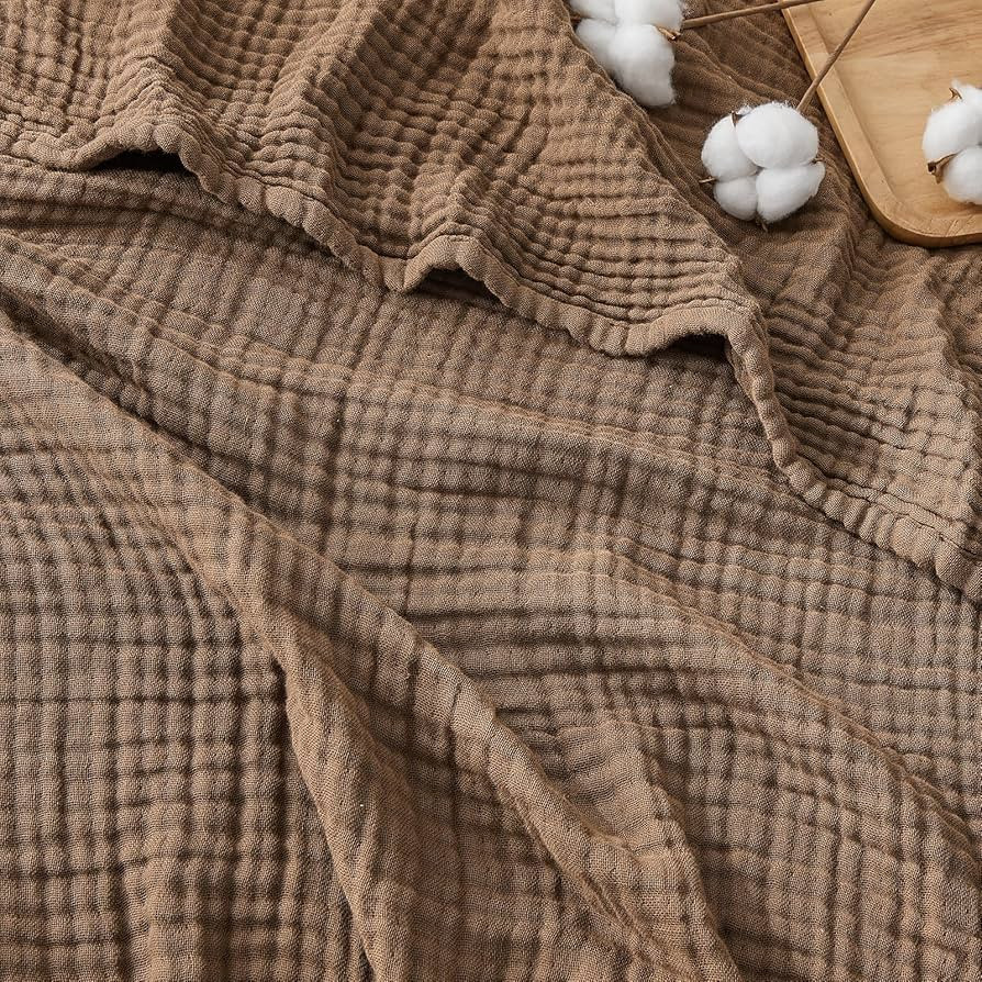 EMME Cotton Muslin Large Throw Blanket Couch Breathable Gauze Blanket Soft Lightweight Bed Blanke... | Amazon (US)