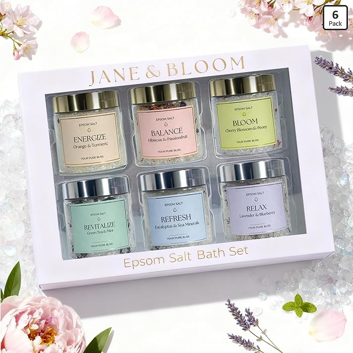 Epsom Salt Bath Gift Set – 6 Aromatherapy Blends with Essential Oils – Bath & Body Gift Set f... | Amazon (US)