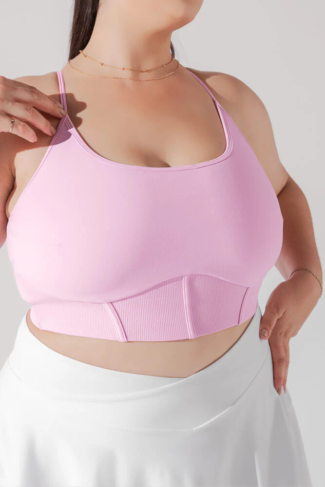Plié Corset Crop Bralette - Bubblegum | POPFLEX