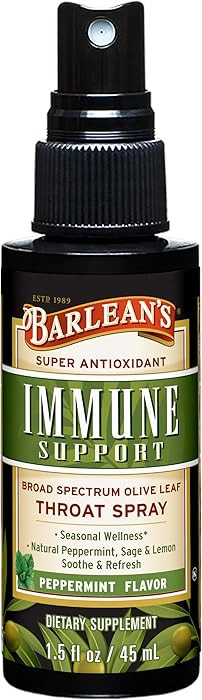 Barlean's Olive Leaf Complex Throat Spray, Immune Support Supplement with Peppermint, Lemon, and ... | Amazon (US)