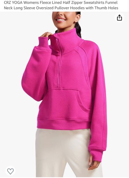 My new favorite lululemon inspired sweatshirt!! It’s thick, warm, so soft and cozy! And I love the secret pocket 💖 

#LTKfindsunder50 #LTKfitness #LTKSeasonal