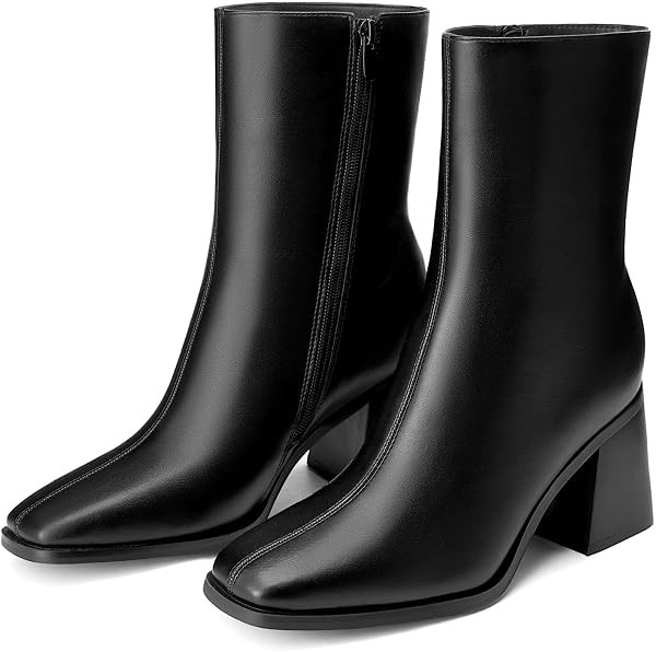 DREAM PAIRS Women's Square Toe Ankle Boots | Amazon (US)