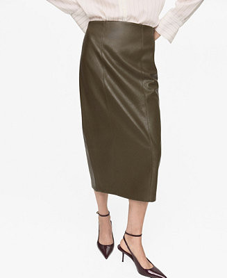Women's Faux-Leather Pencil Skirt | Macy's