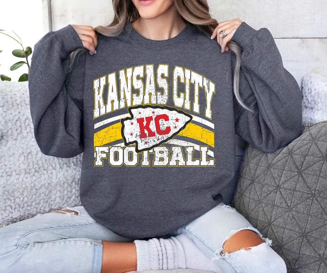 Vintage Football Kansas City Sweatshirt, Kansas City Fan Shirt, Chief Football Team Shirt, Footba... | Etsy (US)