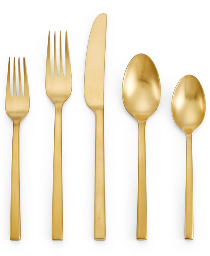 Vera Wang Wedgwood Polished Gold 5 Piece Place Setting & Reviews - Flatware - Dining - Macy's | Macys (US)