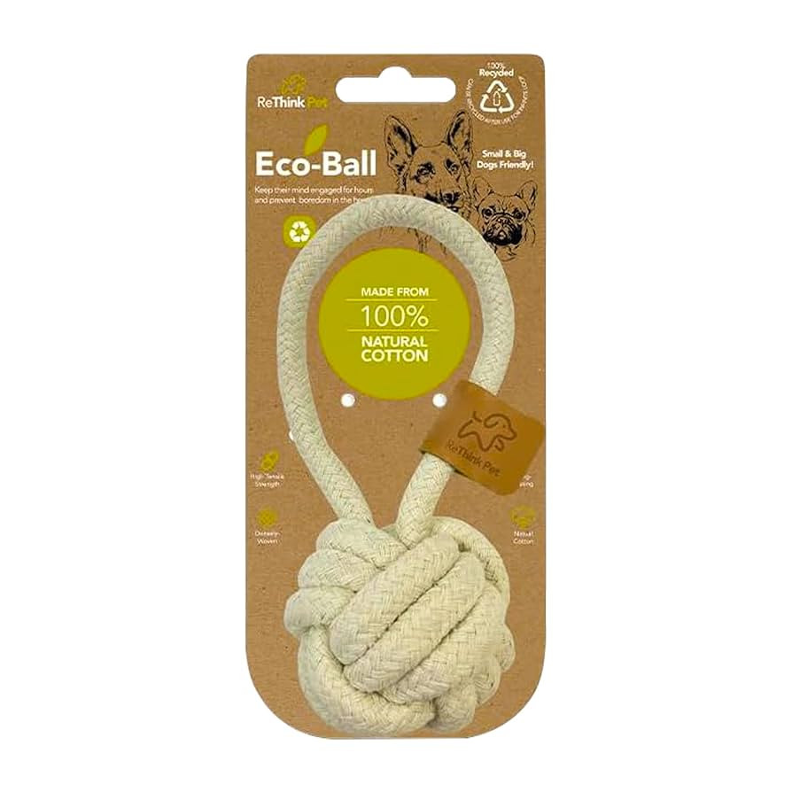 Eco Cotton Rope Ball Dog Toy, Natural Cotton Dog Toy & Ball Rope Toys for Dogs, Toy for Big & Sma... | Amazon (US)