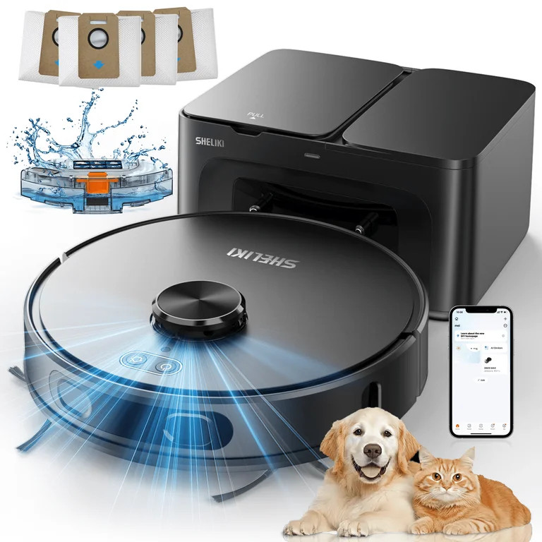 Robot Vacuum and Mop Combo with 3D Home Mapping, Self-Emptying Base for 70 Days, 220 Mins Runtime... | Walmart (US)
