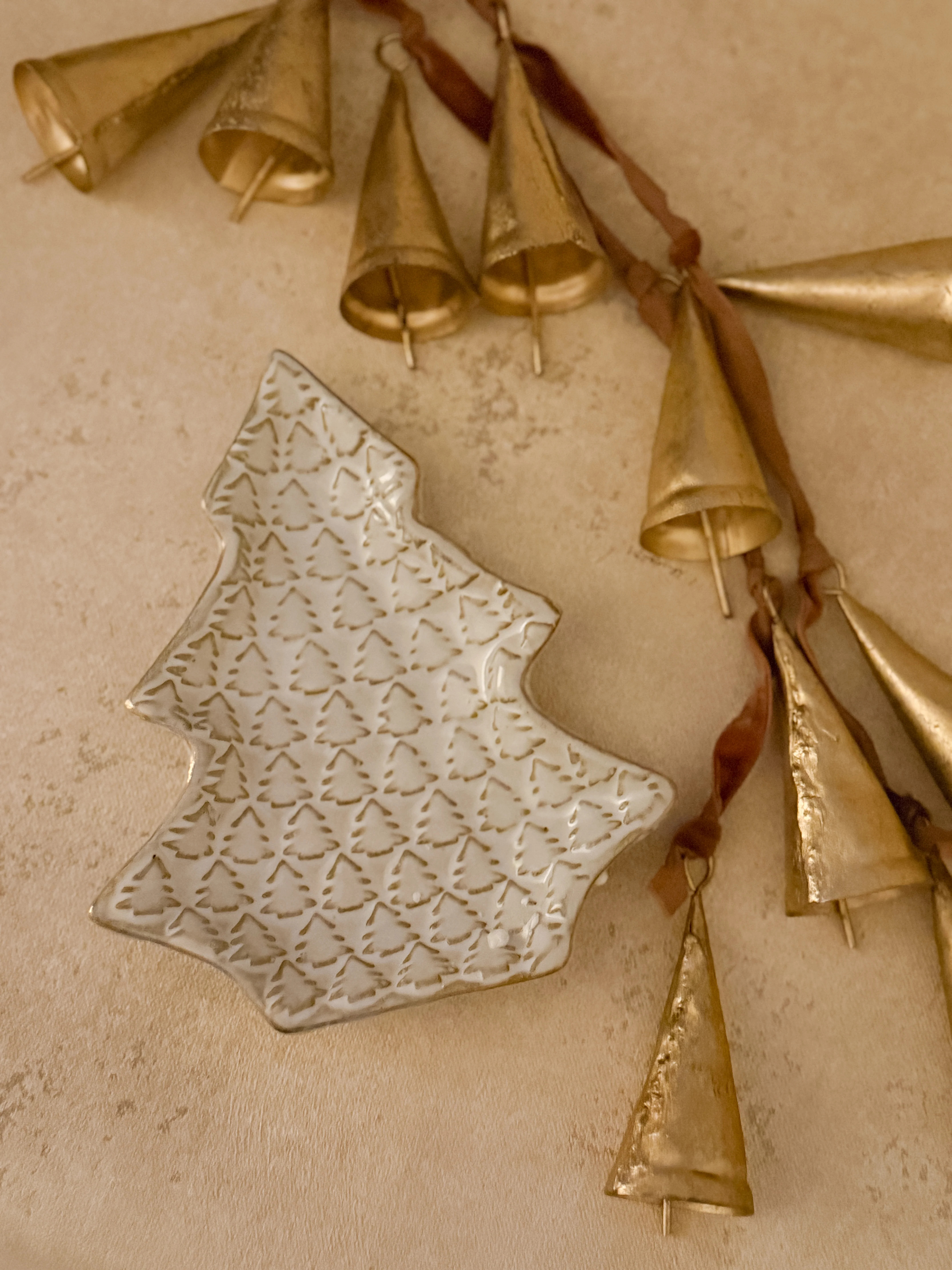 Neutral Christmas Tree Dessert Plates | Cottage and Key
