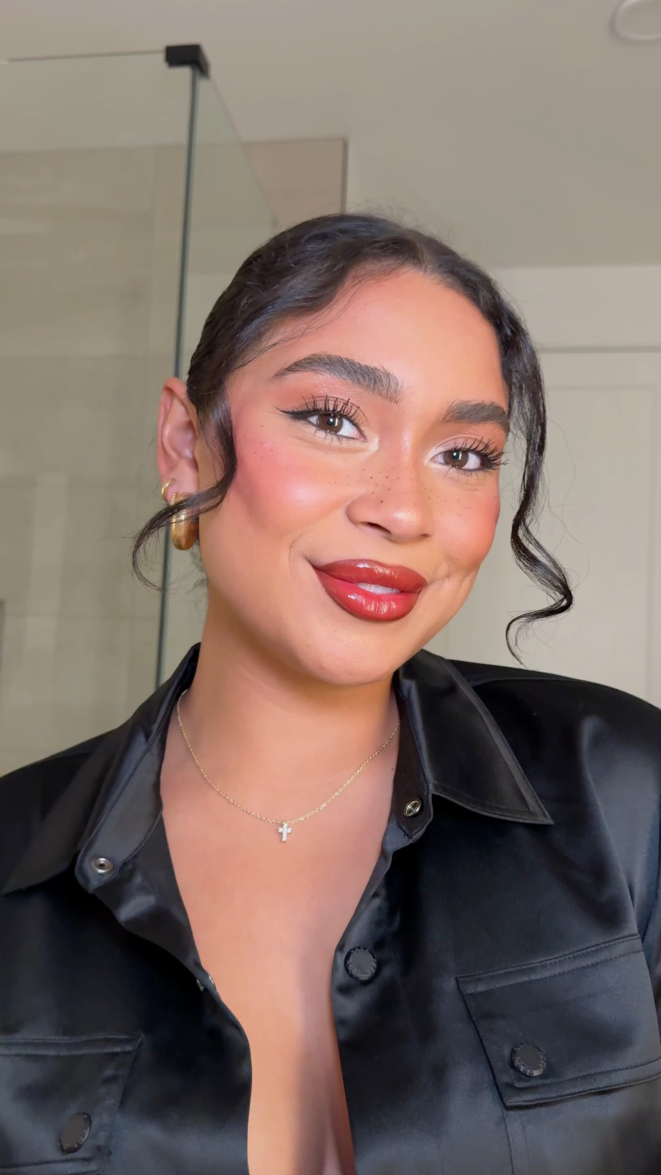 EASY red lip combo♥️using the summer Friday lip balm so your lips never feel dry w/this combo 