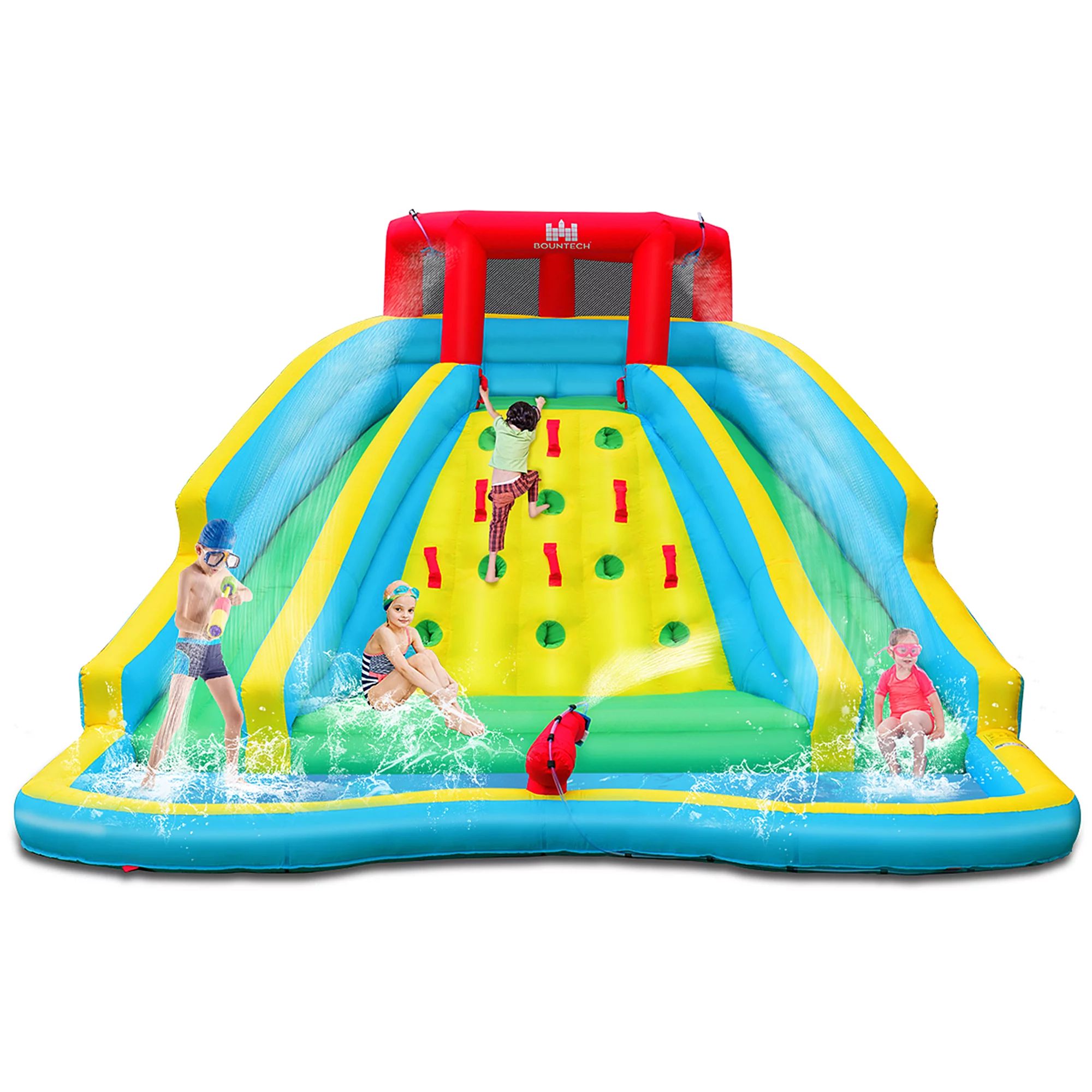 Gymax Inflatable Mighty Water Slide Park Bounce Splash Pool Without Blower | Walmart (US)