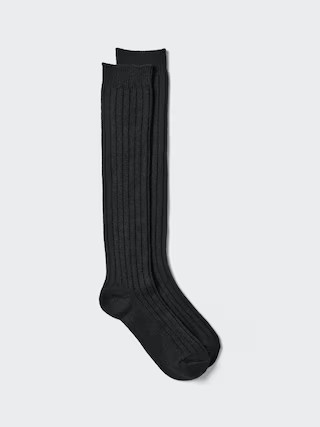 Women's HEATTECH Knee High Socks Ribbed Black US W 7.5-10 UNIQLO US | UNIQLO (US)