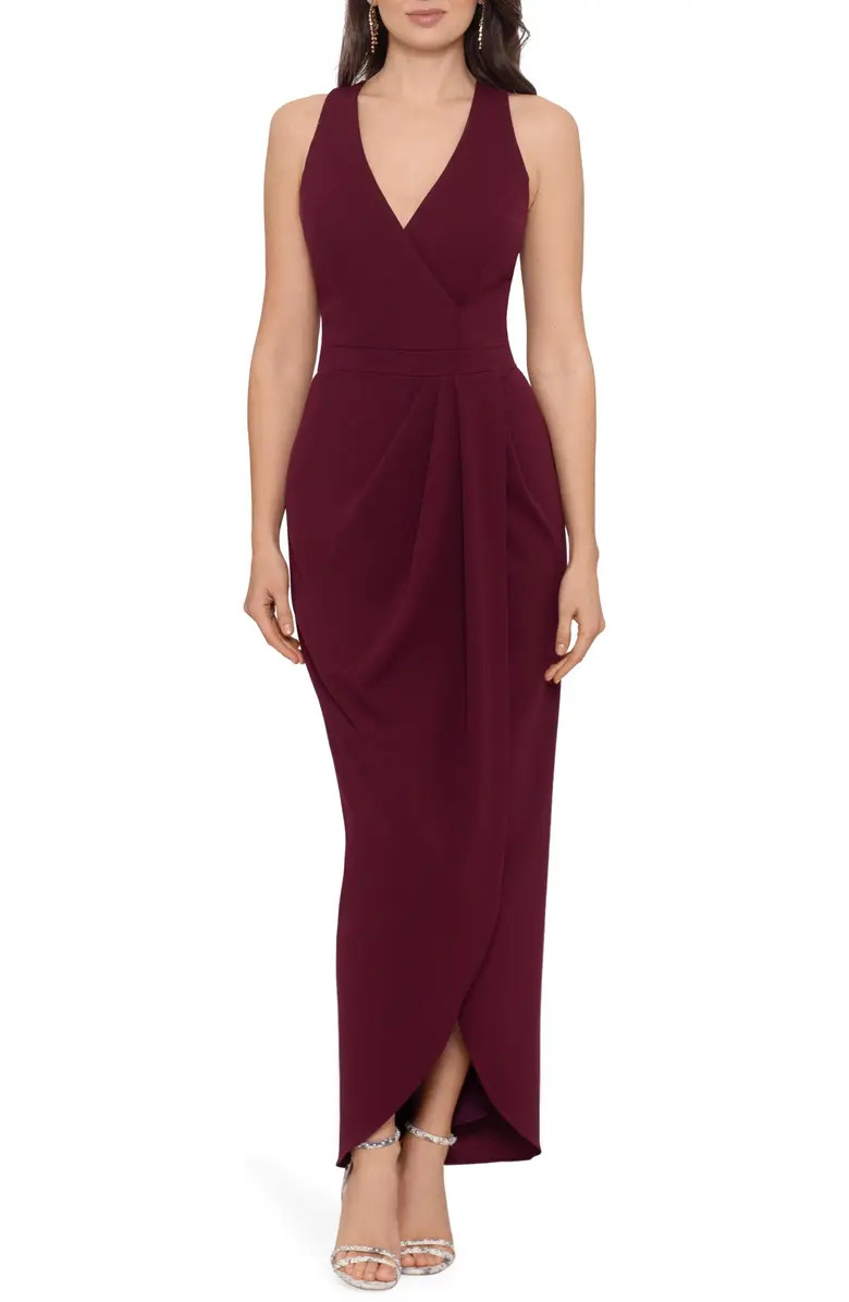 Tulip Hem Sleeveless Crepe Gown | Nordstrom