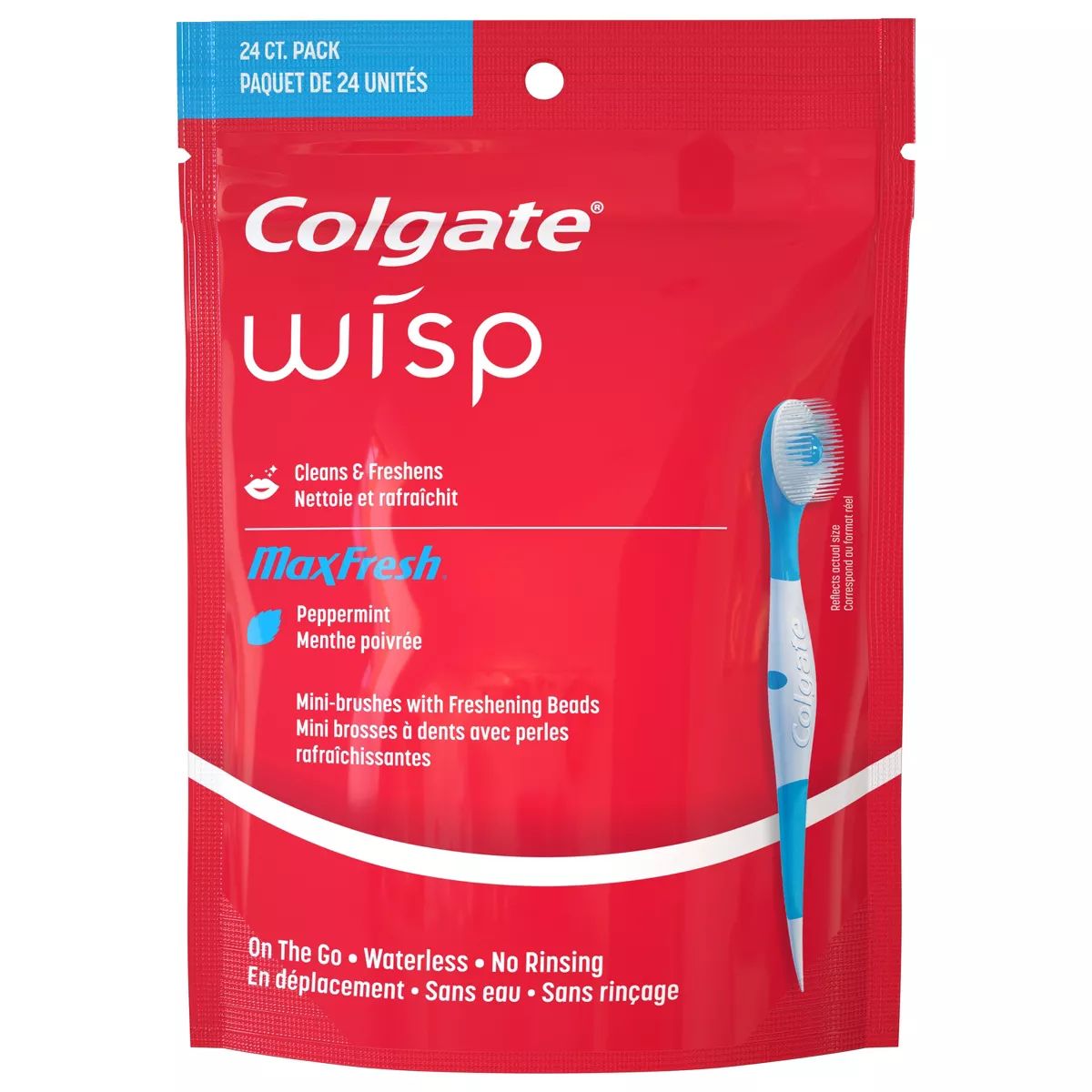Colgate Max Fresh Wisp Disposable Mini Toothbrush - Peppermint - Trial Size - 24ct | Target