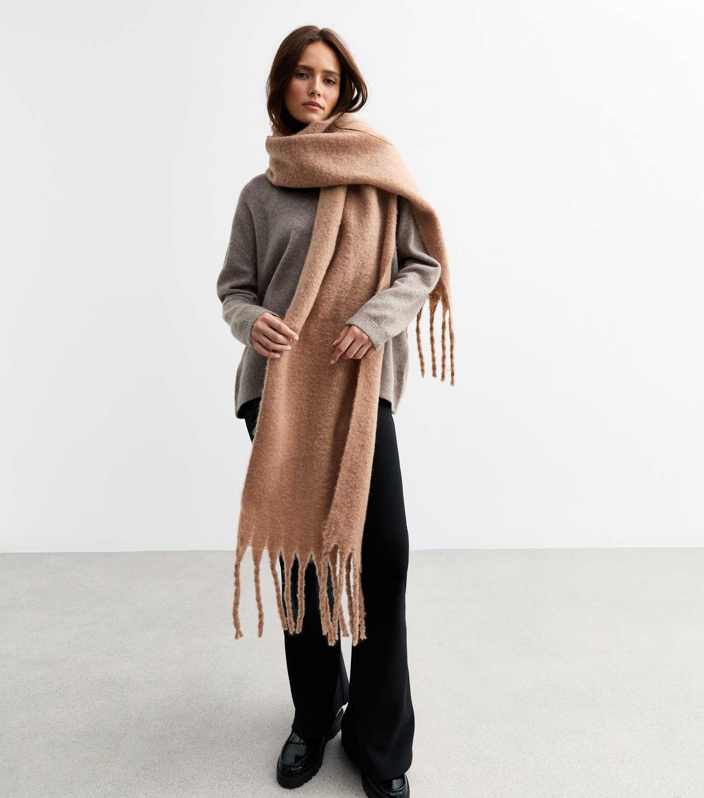 Camel Brushed Fringed Scarf
						
						Add to Saved Items
						Remove from Saved Items | New Look (UK)