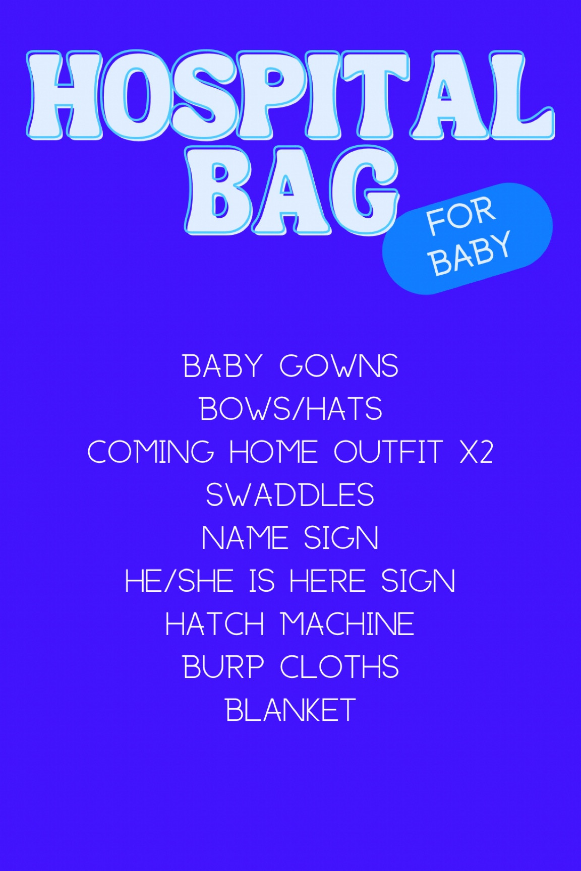 What’s in my hospital bag for baby! 

Everything I packed for baby as a third time mam having a csection. 

Baby // pregnant // expecting // baby bump // due date 