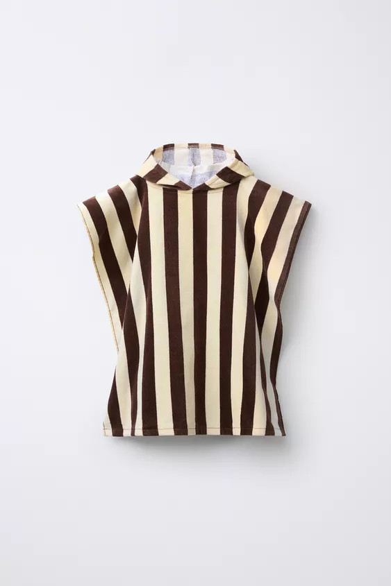 STRIPED TOWEL PONCHO | Zara Canada