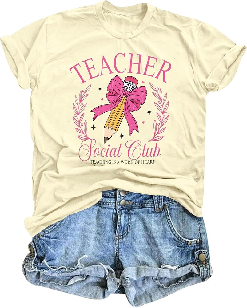 Teacher Life Shirt Teach T-Shirt: Women Back to School Teaching Tees Kindergarten First Day of Sc... | Amazon (US)
