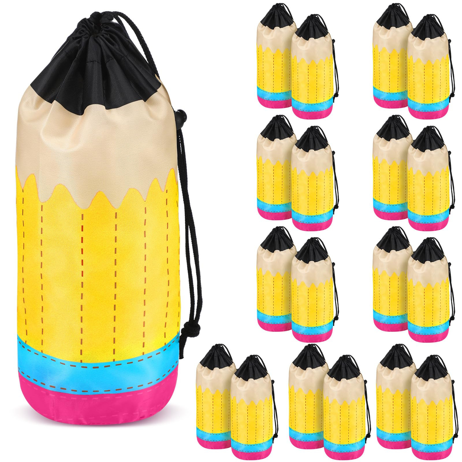 18 Pcs Pencil Drawstring Bags Teacher Gift Bags 4 x 12 inch Preschool Graduation Gift Back to Sch... | Amazon (US)