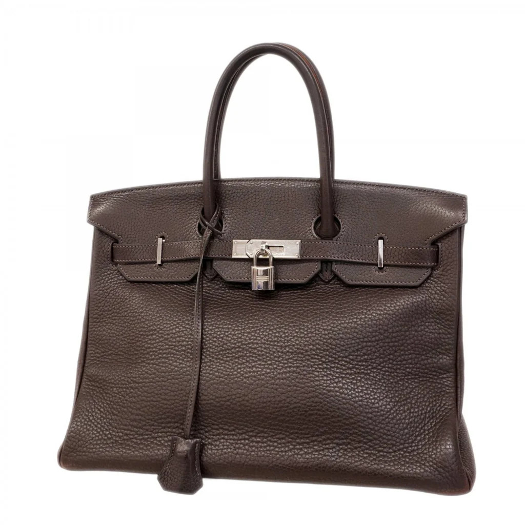Birkin Handbag Brown Clemence with Palladium Hardware 35 | Rebag