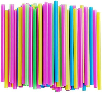 ALINK Assorted Bright Colors Jumbo Smoothie Straws, Wide Plastic Disposable Straws, Pack of 100 P... | Amazon (US)