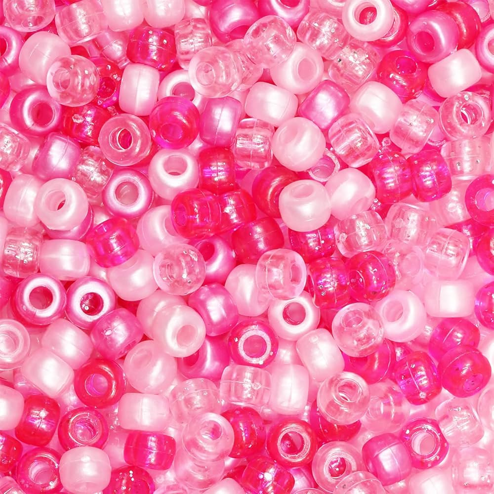 VOOMOLOVE 1000 PCS (pink mix) Pony Beads, Bracelet Beads, Beads for Hair Braids, Beads for Crafts... | Amazon (CA)