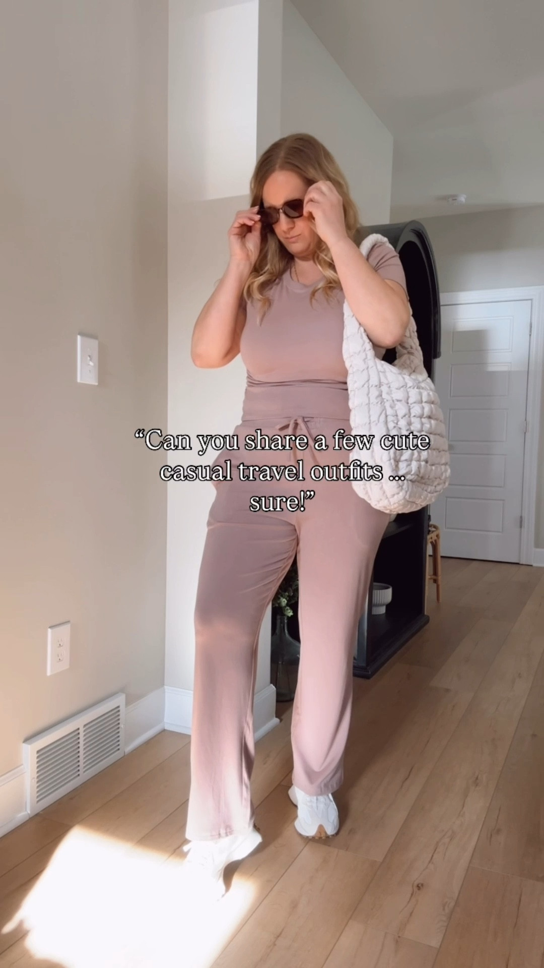 Travel outfit. Matching set. Amazon fashion. Casual style. OOTD. Both run tts and come in many colors. Vacation outfit. Perfect for travel to just lounging to doing all the things.  Use code  for a discount on sunglasses 10XOALLYB

#LTKootd #LTKTravel #LTKmomlife