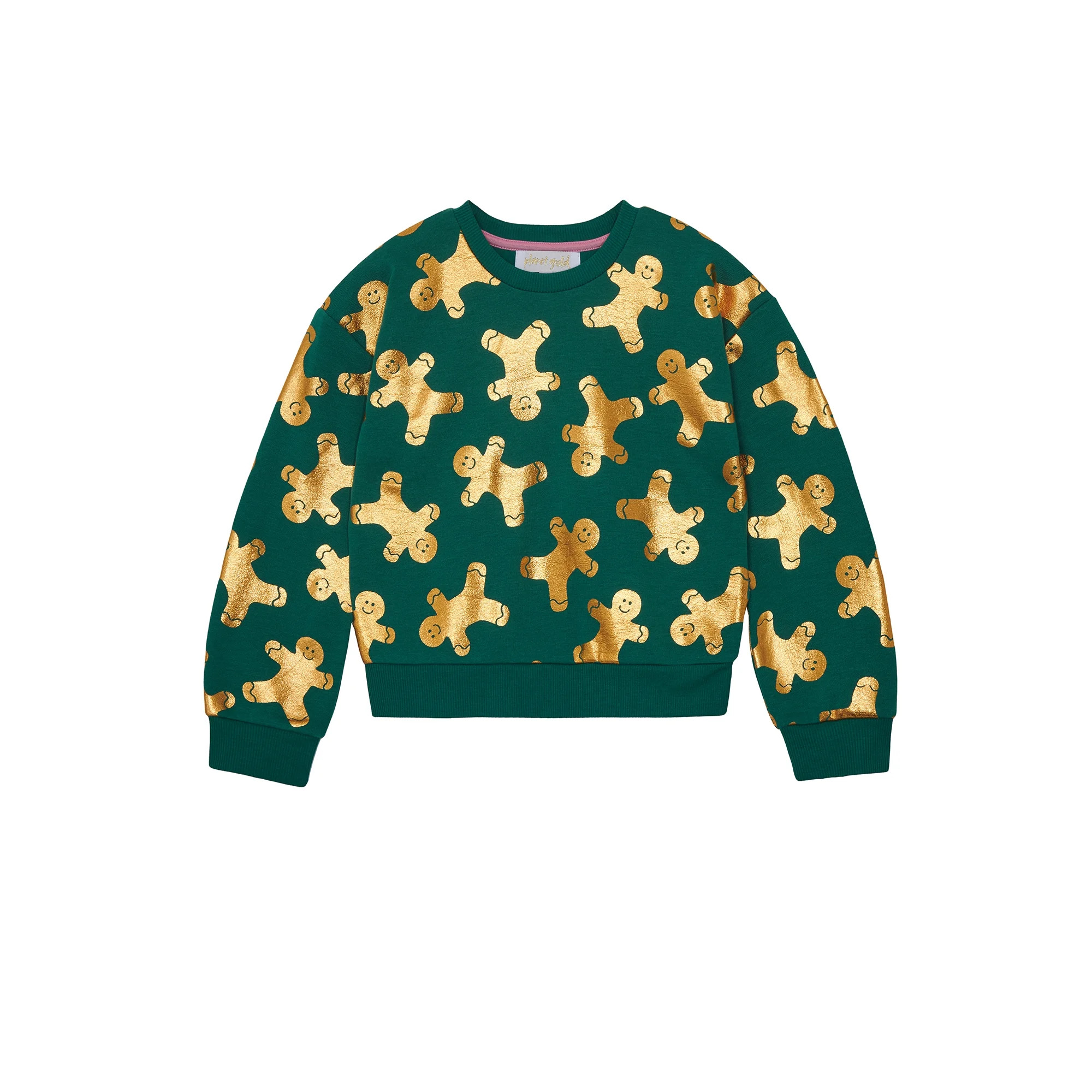 Planet Gold Girl's Holiday Gingerbread Sweatshirt, Sizes 4-18 | Walmart (US)