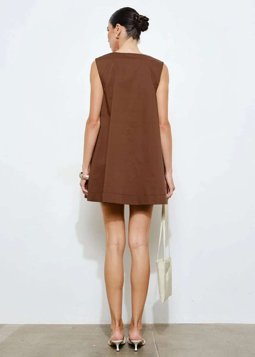 Delia Swing Mini Dress - Brown | Alice & Wonder