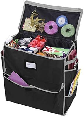 ProPik Unique Holiday Storage Organizer for Gift Bag and Wrapping Accessories (Black) | Amazon (US)