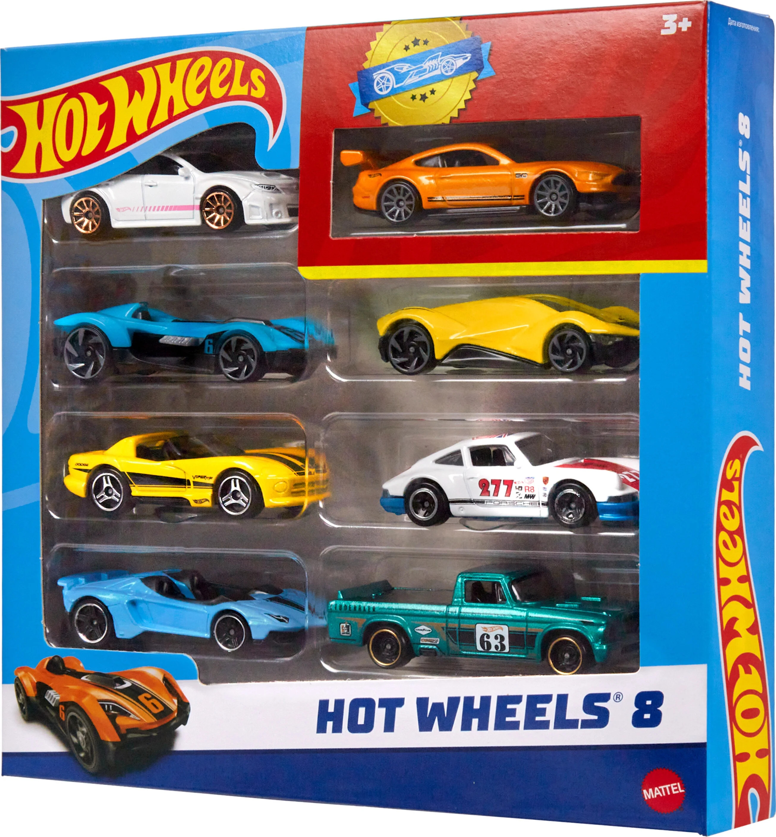 Hot Wheels Set of 8 Basic Toy Cars & Trucks in 1:64 Scale Including 1 Exclusive Car, Styles May V... | Walmart (US)