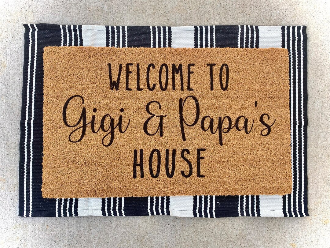 Welcome to Gigi and Papa's House Doormat, Grandparents Doormat, Doormats, Grandparents Gift, Pers... | Etsy (US)