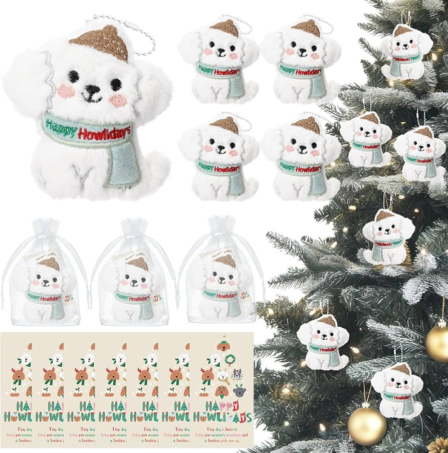 Hotop 20 Sets Christmas Tiny Dog Plush Ornaments Set Puppy Stuffed Animal Toys Holiday Goodie Bag... | Amazon (US)