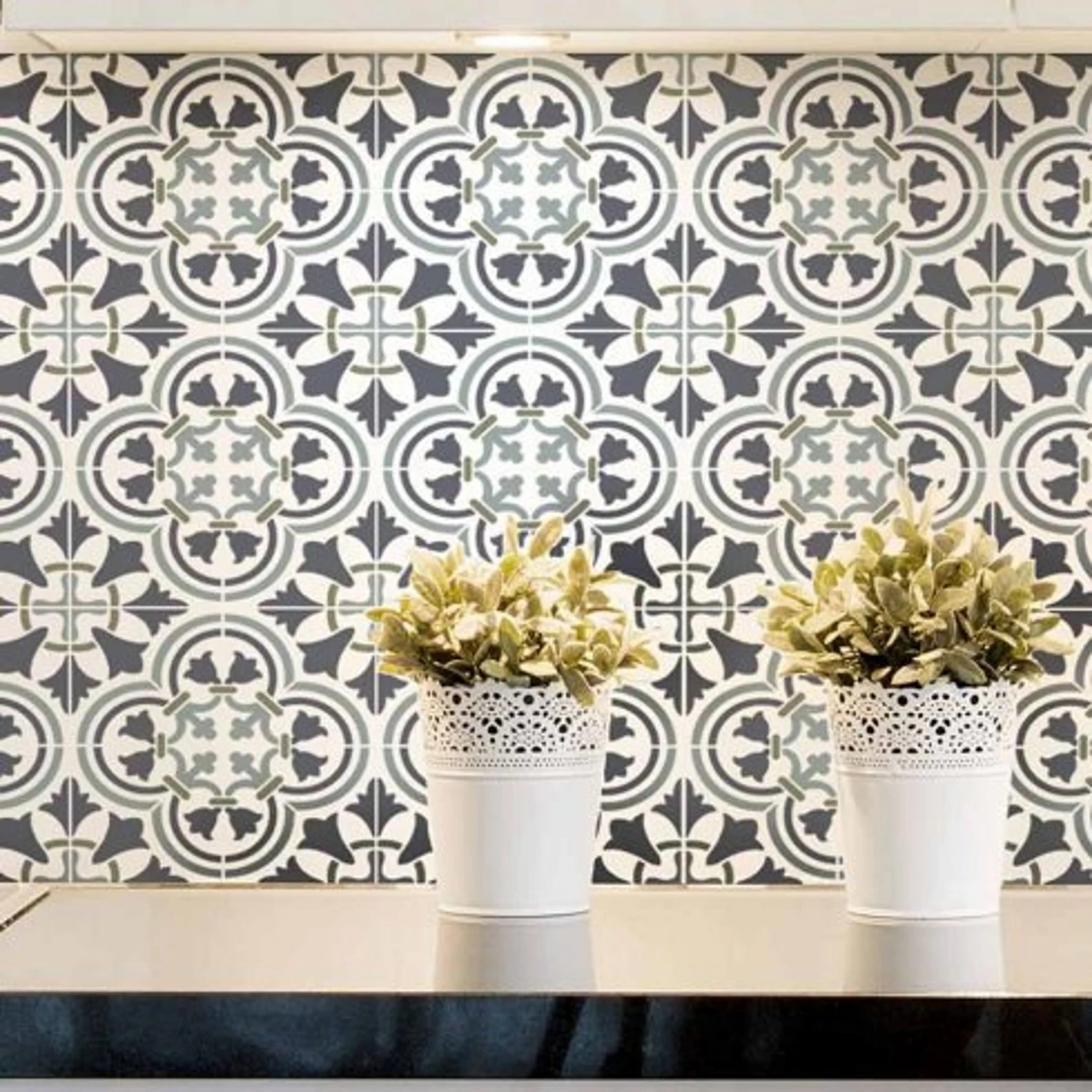 Augusta Tile Stencil, Tile Stencils for Painting DIY Cement Tiles, Reusable Tile Stencils for DIY... | Etsy (US)