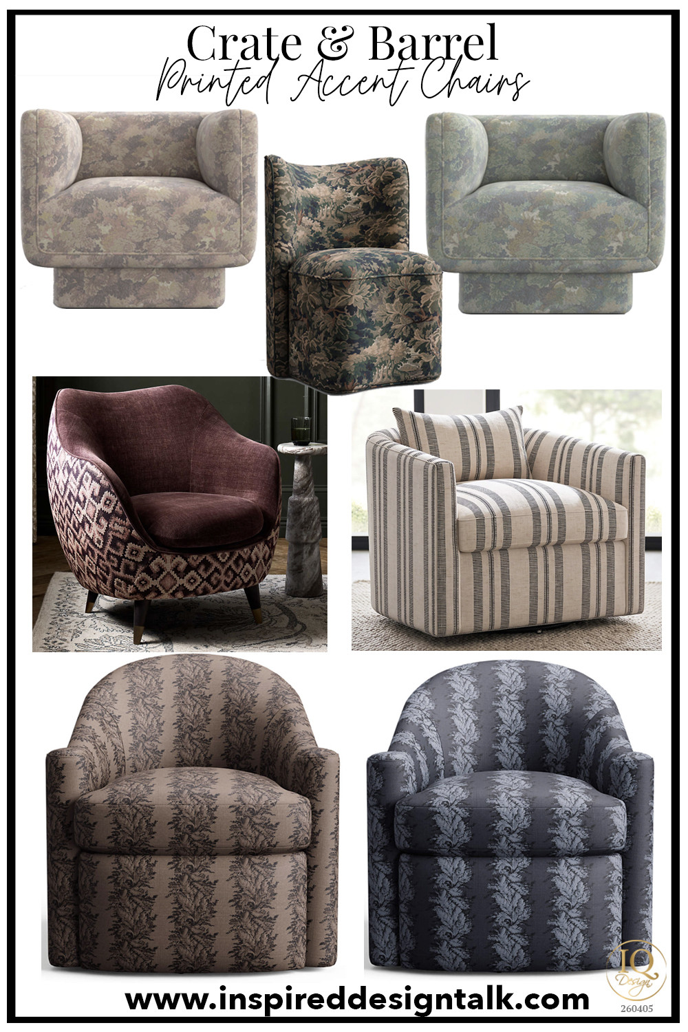 Printed accent chairs are making a comeback, and I’m here for it! 🤎✨

These Crate & Barrel accent chairs are a perfect example of the return of patterned furniture, floral upholstery, striped chairs, and traditional details in modern living room design.

From floral swivel chairs and striped accent chairs to moody botanical prints and rich burgundy upholstery, these statement chairs are an easy way to add color, pattern, and personality to your living room.

I love how these styles mix modern heritage, updated traditional, and eclectic home decor for a more layered, collected look.

Shop my favorite Crate & Barrel printed accent chairs and living room furniture finds below!

Would you add a patterned accent chair to your living room, or do you prefer solid upholstery? 👇

#crateandbarrel #accentchairs #printedaccentchairs #patternedaccentchairs #swivelchairs #floralaccentchair #stripedaccentchair #livingroomchairs #livingroomfurniture #livingroomdecor #modernheritage #traditionaldecor #eclectichomedecor #livingroominspiration #interiordesign 

 #LTKSeasonal #LTKOver40 #LTKHome