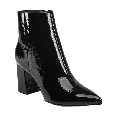 Marc Fisher Womens Retirer Patent Pointed Toe Ankle Boots Black 9.5 Medium (B M) | Walmart (US)