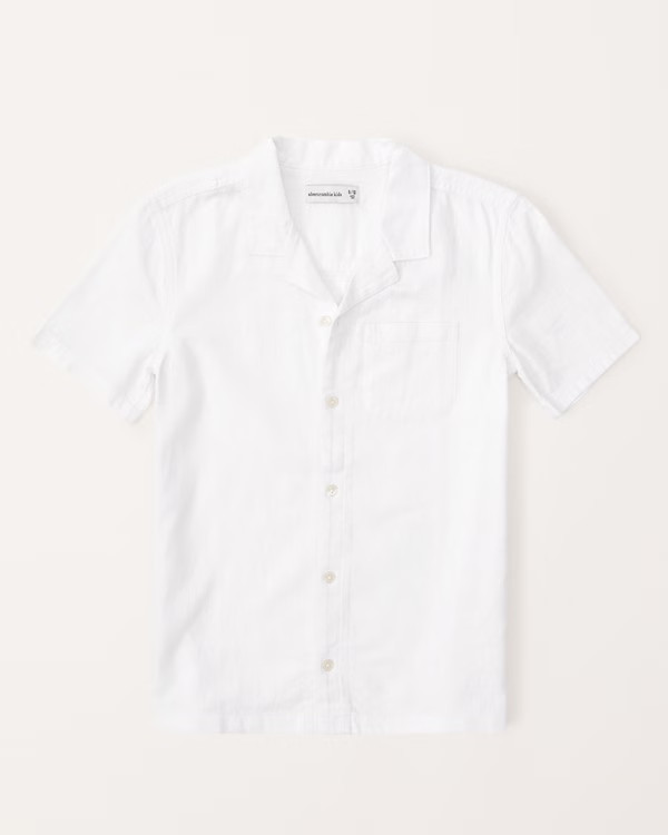 boys resort short-sleeve linen-blend shirt | boys tops | Abercrombie.com | Abercrombie & Fitch (US)