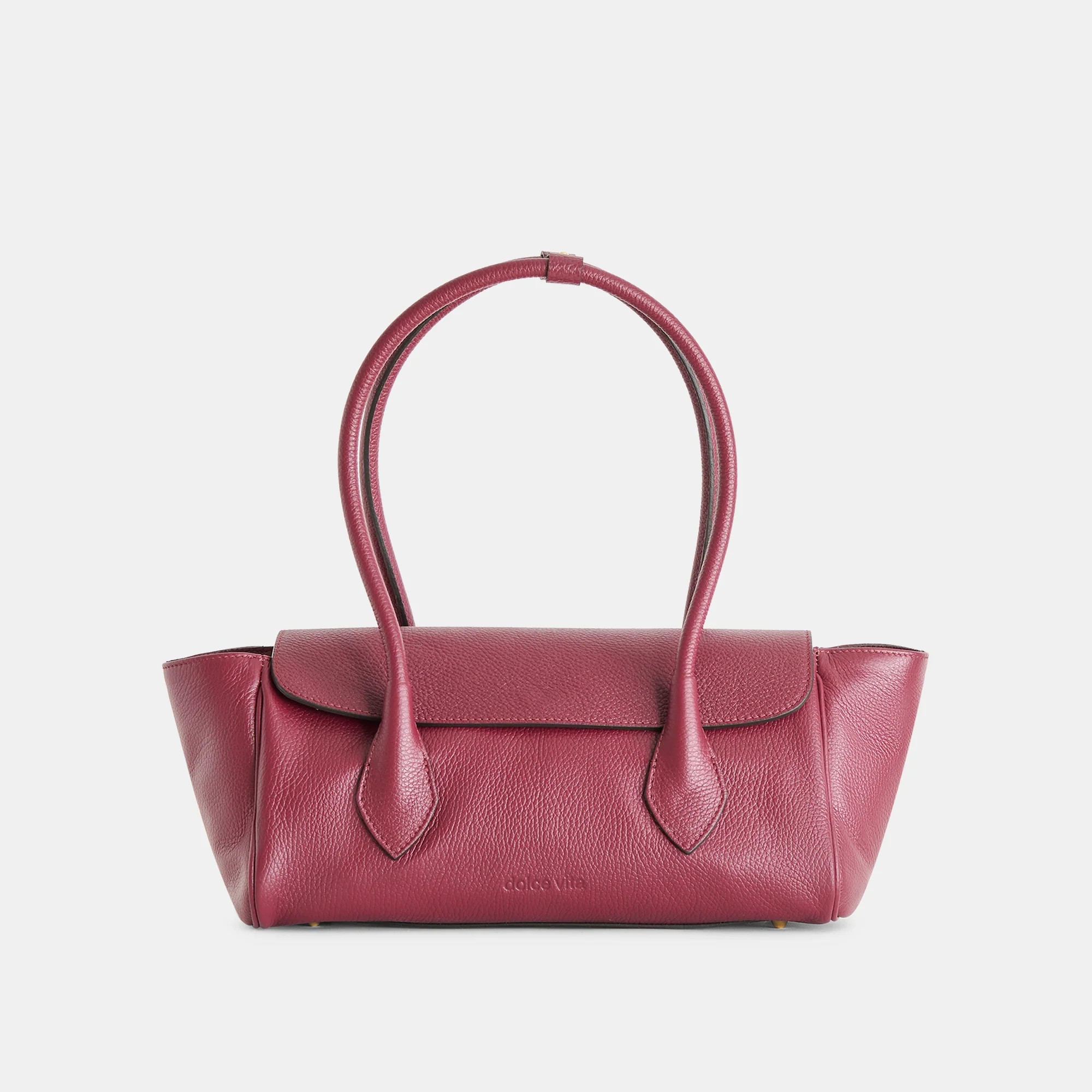 Irene Shoulder Bag Bordeaux Leather | DolceVita.com