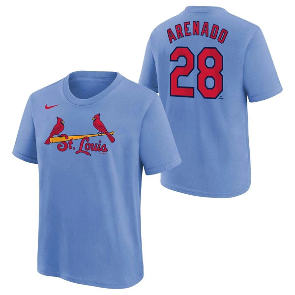 Kids' St. Louis Cardinals Paul Goldschmidt #46 Name & Number T-Shirt Small Blue | Scheels