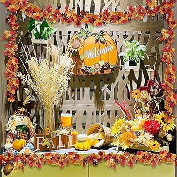 Sggvecsy 3 Pack Fall Maple Leaf Garland 5.7Ft/Piece Artificial Autumn Maple Leaves Garland Fall L... | Amazon (US)