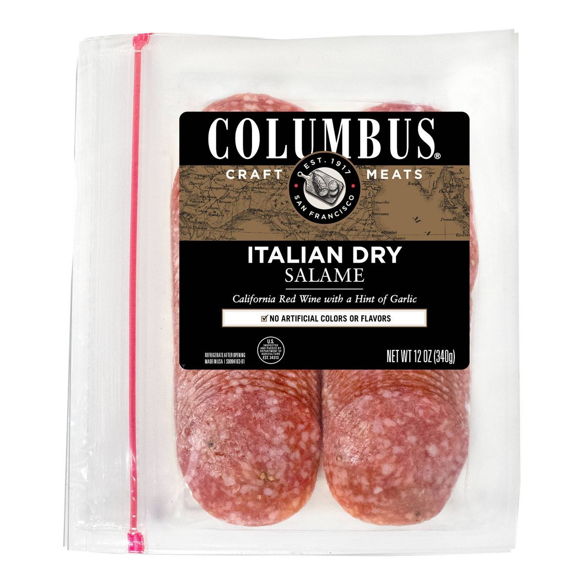 Columbus Sliced Italian Dry Salame Deli Meats - 12oz | Target