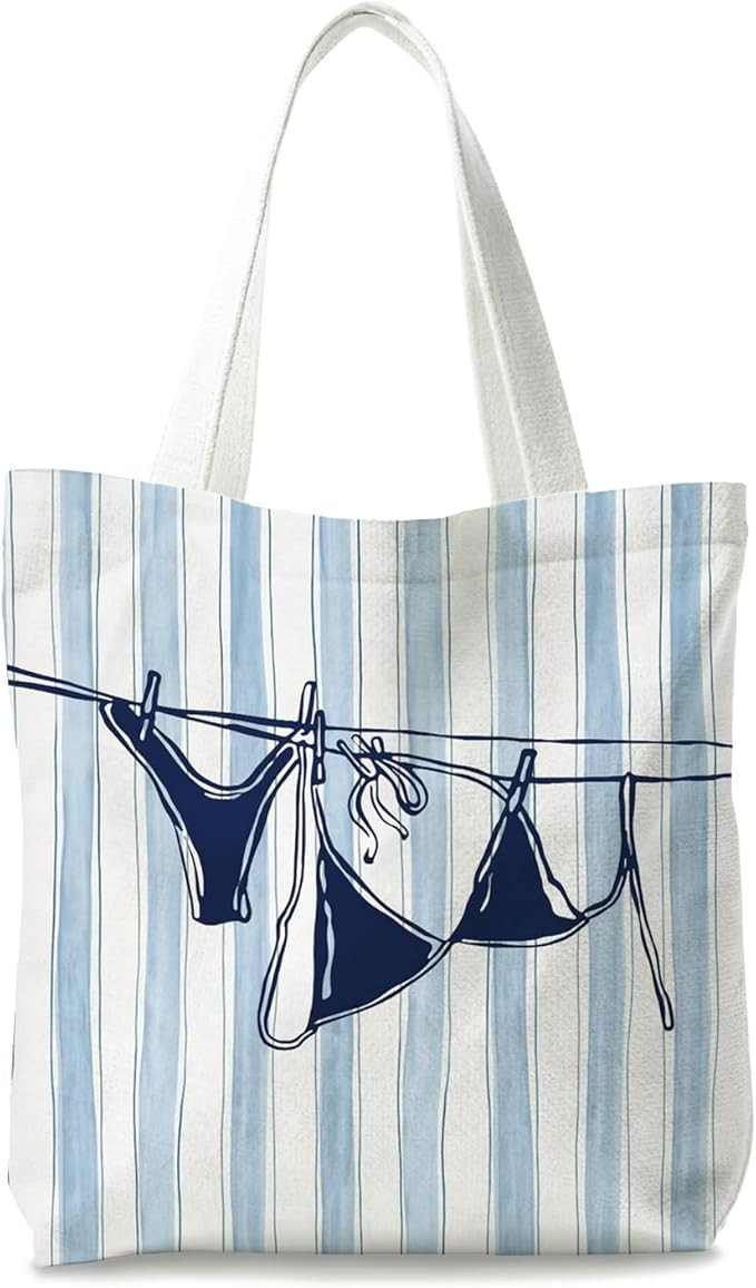 Beachy Blue Coastal Tote Bag, Gifts for Women, Tote Bags for Women, Reusable Shopping Bags | Amazon (US)
