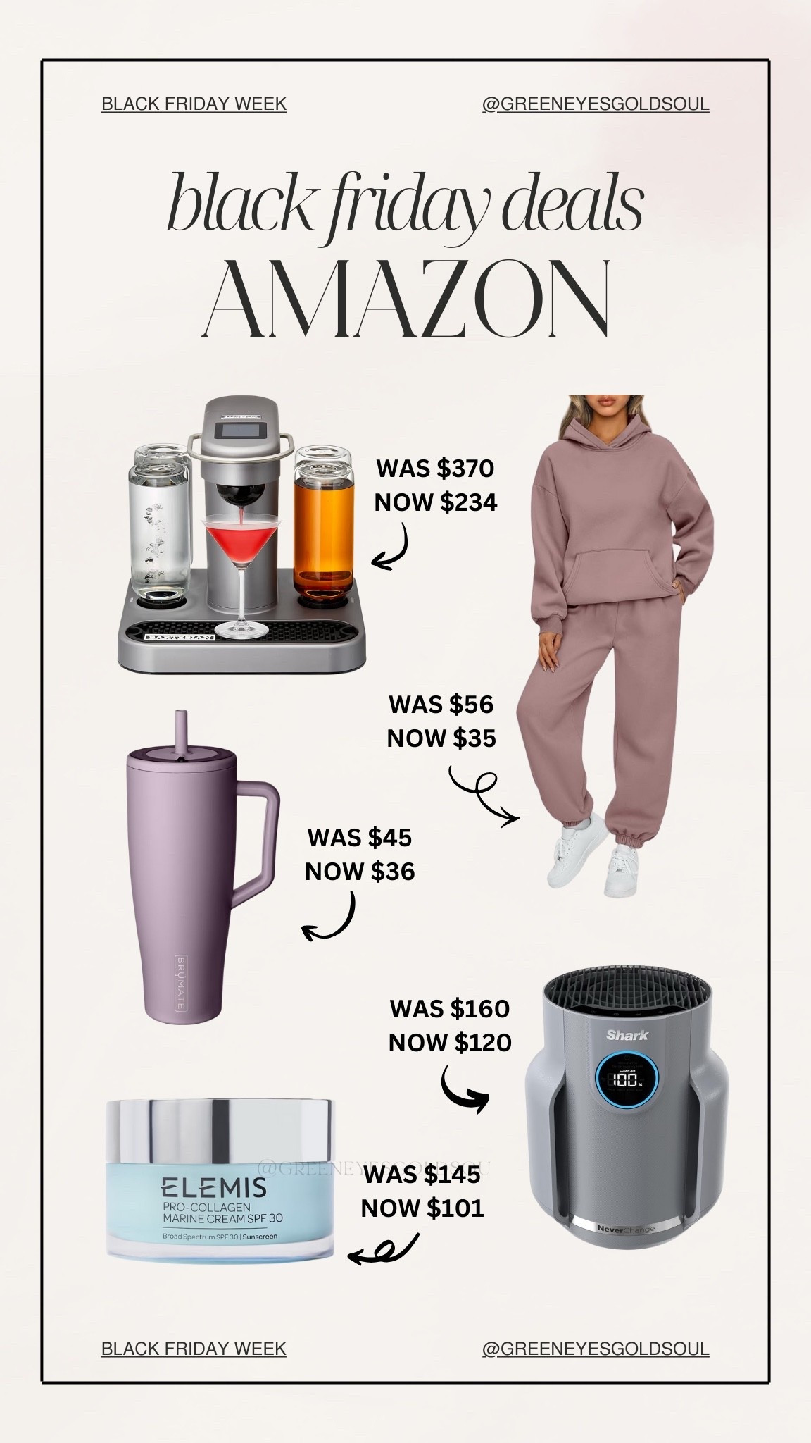 Amazon Black Friday deals! 💚

Brumate, cup, two piece, air purifier, Elemis, skincare, collagen, drink maker, shark, tumbler, home, cocktail maker, martini maker

#LTKSaleAlert #LTKCyberWeek