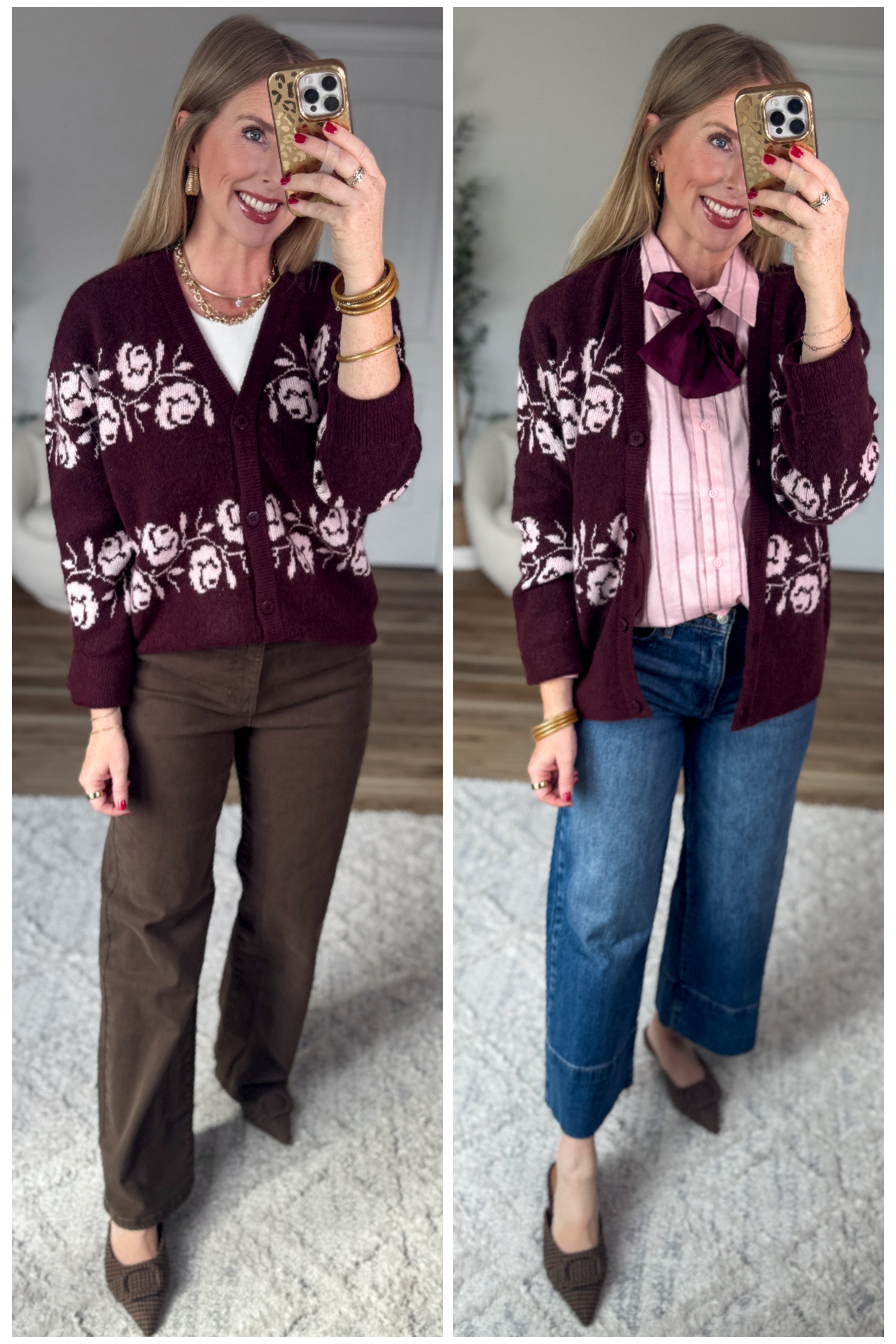2 ways to wear this graphic cardigan from Walmart