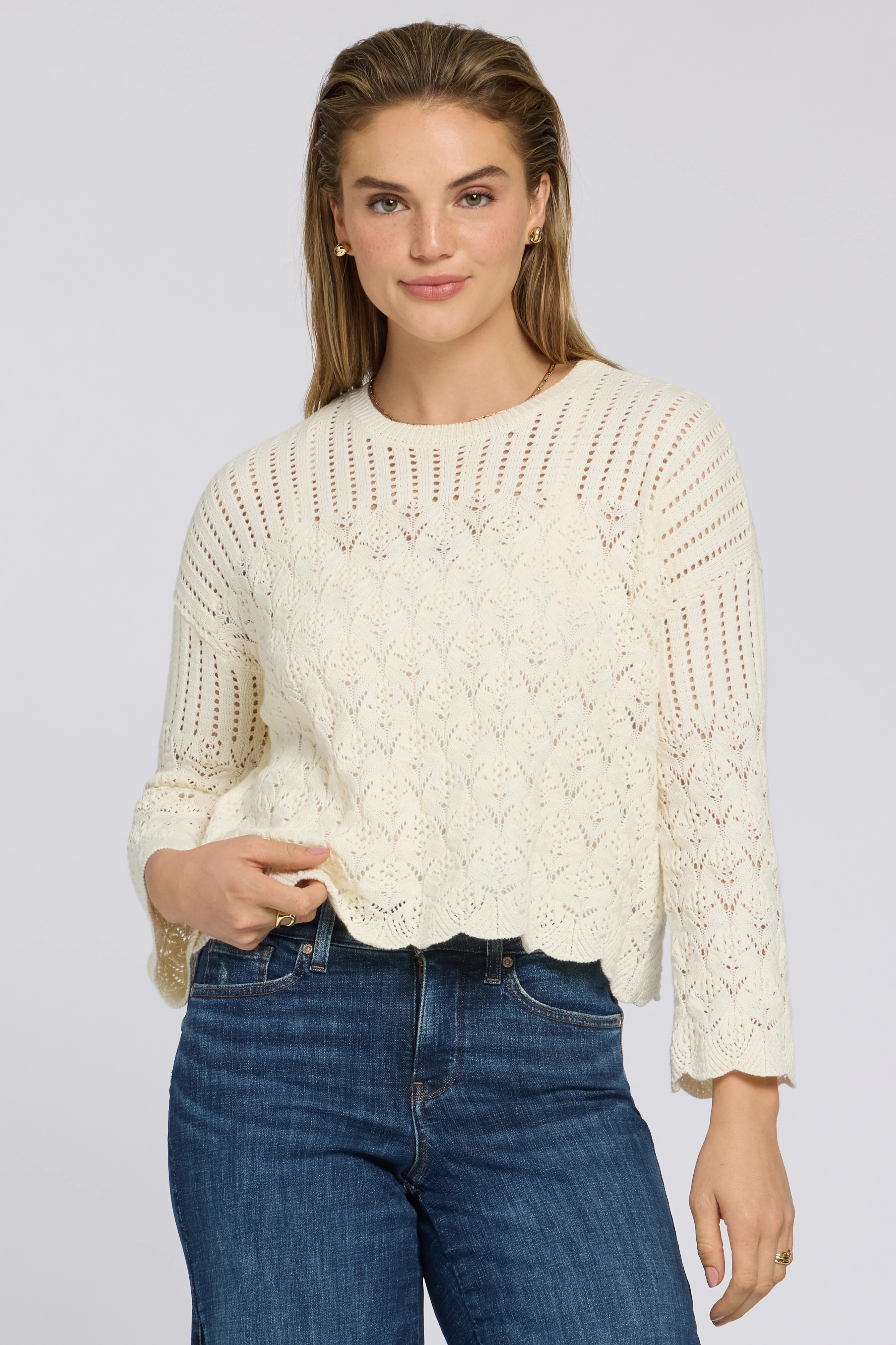 Pointelle Popover - Ivory | NYDJ