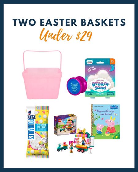 Here’s how you can fill TWO Easter baskets for under $29 while taking advantage of Target sales! 

- Buy 2 Spritz Berry Easter Baskets $1 each
- Buy 2 Children’s Books as low as $2.98 each
- Buy 2 LEGO City Sets at $7.99 each
- Buy 1 Duncan Butterfly XT YoYo $4.99
- Buy 1 Chuckle & Roar Dream Sand $4.99
- Buy 2 UTZ Easter White Cheddar Cheeseballs 1.75oz $1

Total = $36.92

- Less buy 1, get 1 50% off Books and Toys sale
- Less buy 1, get 1 40% off LEGO sale

Final cost $28.73 for all 10 items! 😱🤯🔥🔥🔥

#LTKSeasonal #LTKkids #LTKGiftGuide