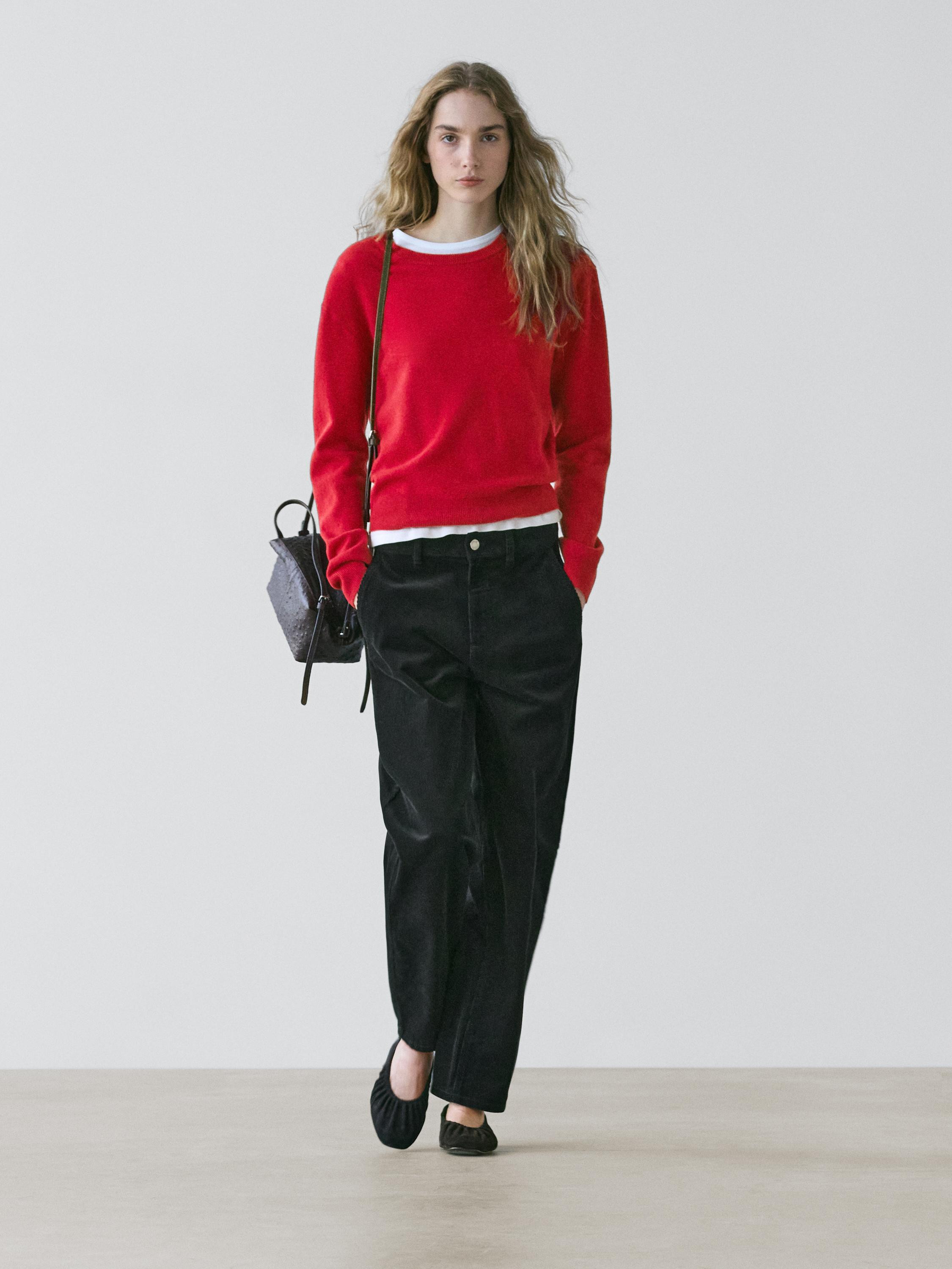 Strickpullover aus Wollmischgewebe mit Rundausschnitt | Massimo Dutti DE