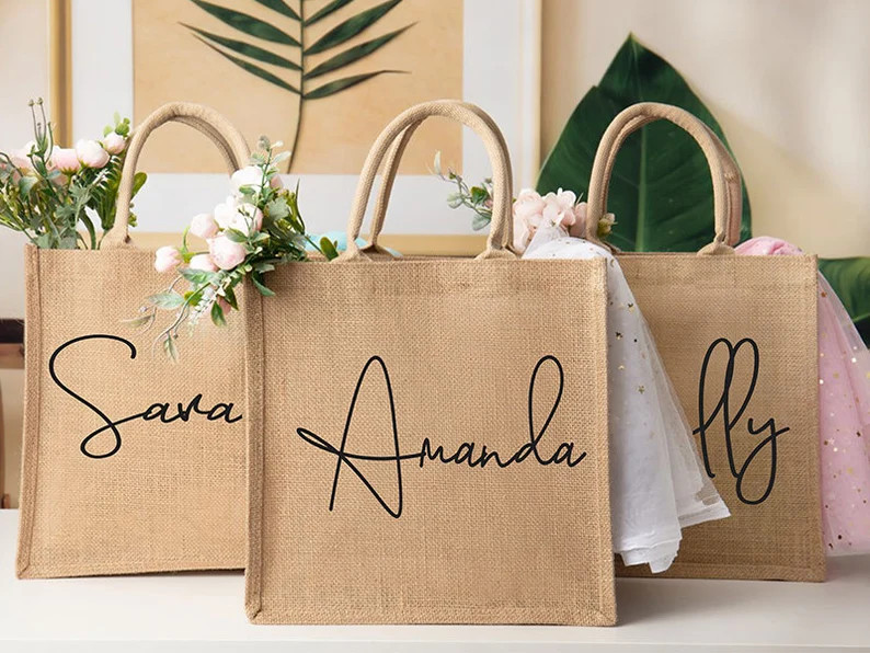 Personalized Bridesmaid Beach Bag  Tote Gift Bagsbeach | Etsy | Etsy (US)