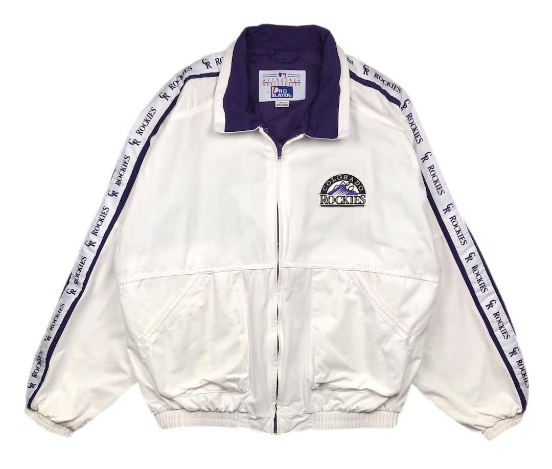 Vintage 90s Pro Player Colorado Rockies Baseball Embroidered MLB Full Zip Cotton Jacket Size Larg... | Etsy (US)