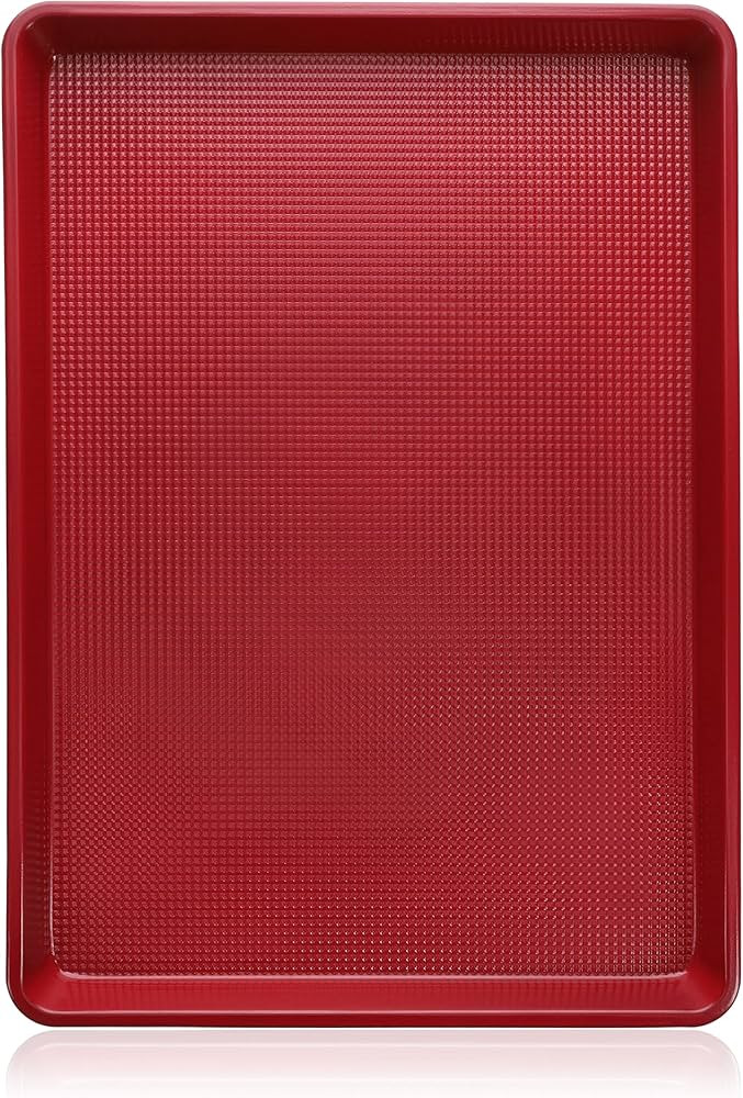 Aluminum Baking Sheet Pan in Red by Ultra Cuisine - Half Sheet Baking Pans - Non Stick Baking She... | Amazon (US)