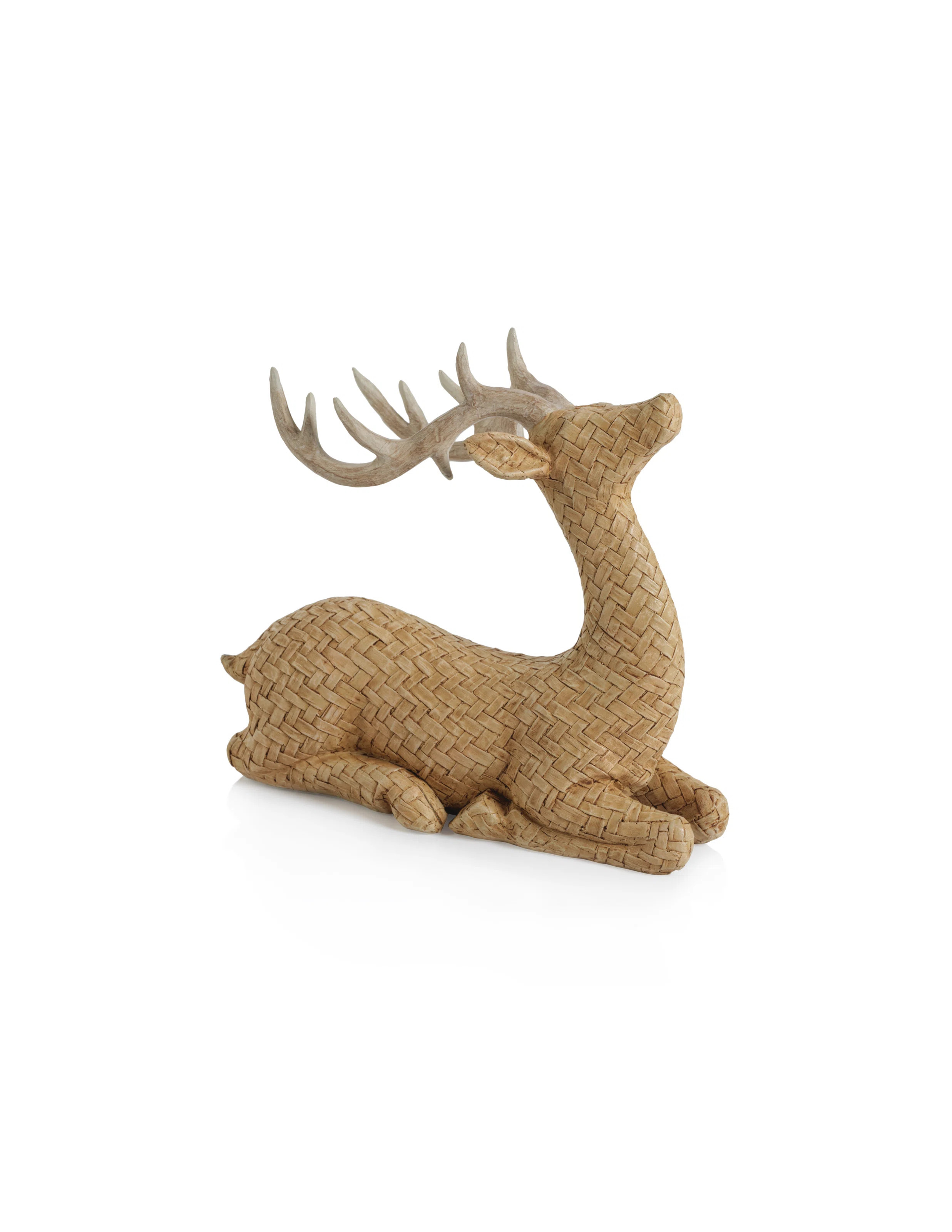 Lucette Deer Figurine with Rattan Texture | Wayfair North America